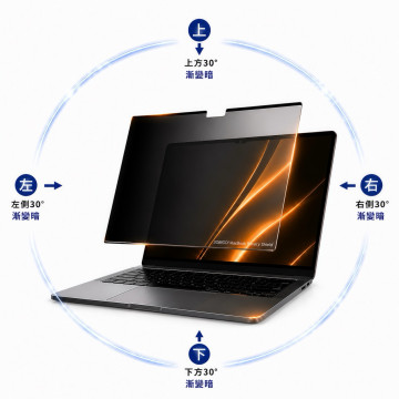 SOBiGO 鎖必隔｜MacBook 專用 360° 四向磁吸式防窺片｜十字防護防偷窺 SGS抗藍光 支援 Air / Pro 全系列
