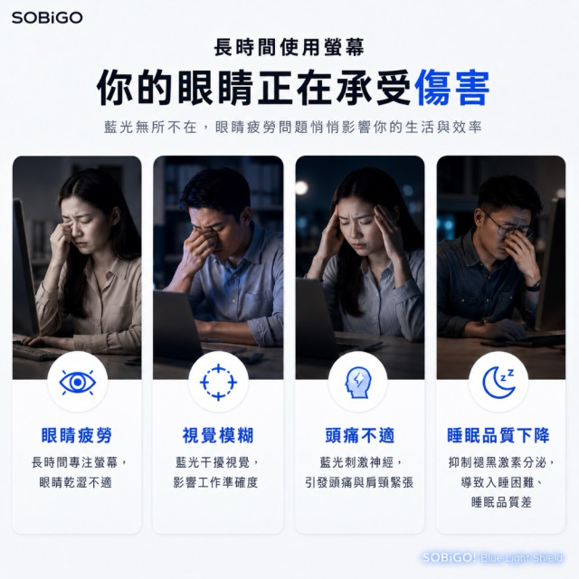 SOBiGO 鎖必隔｜壓克力抗藍光防護掛板 (19~32吋電腦螢幕專用)